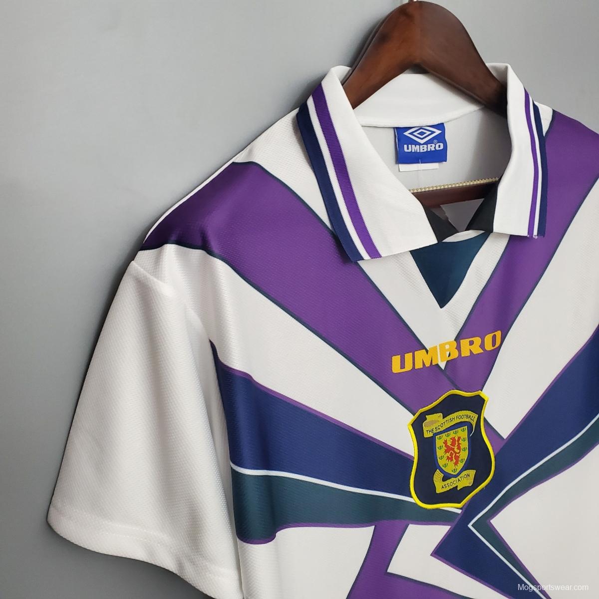 Retro Scotland 94/96 White Soccer Jersey