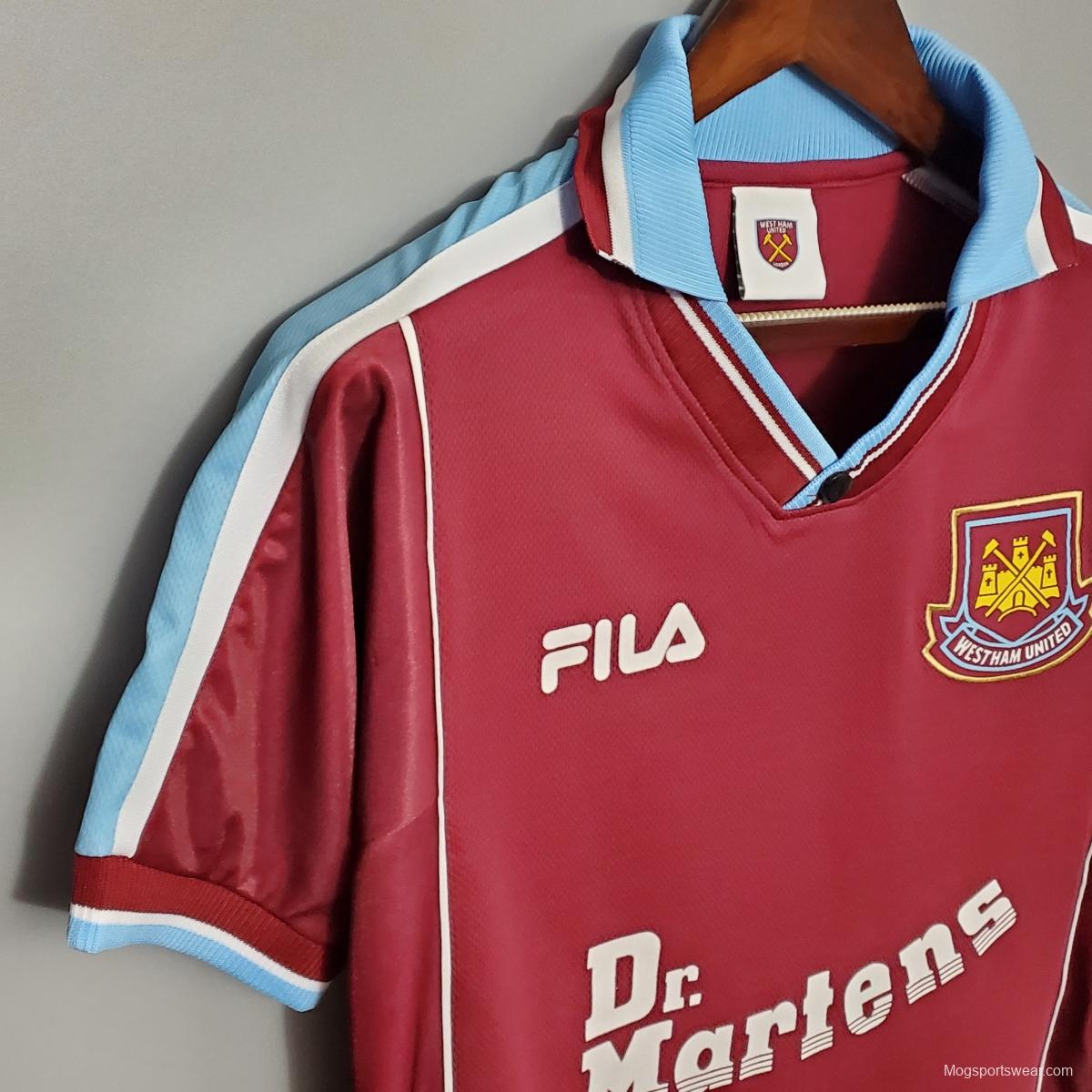 Retro 99/01 West Ham United home Soccer Jersey