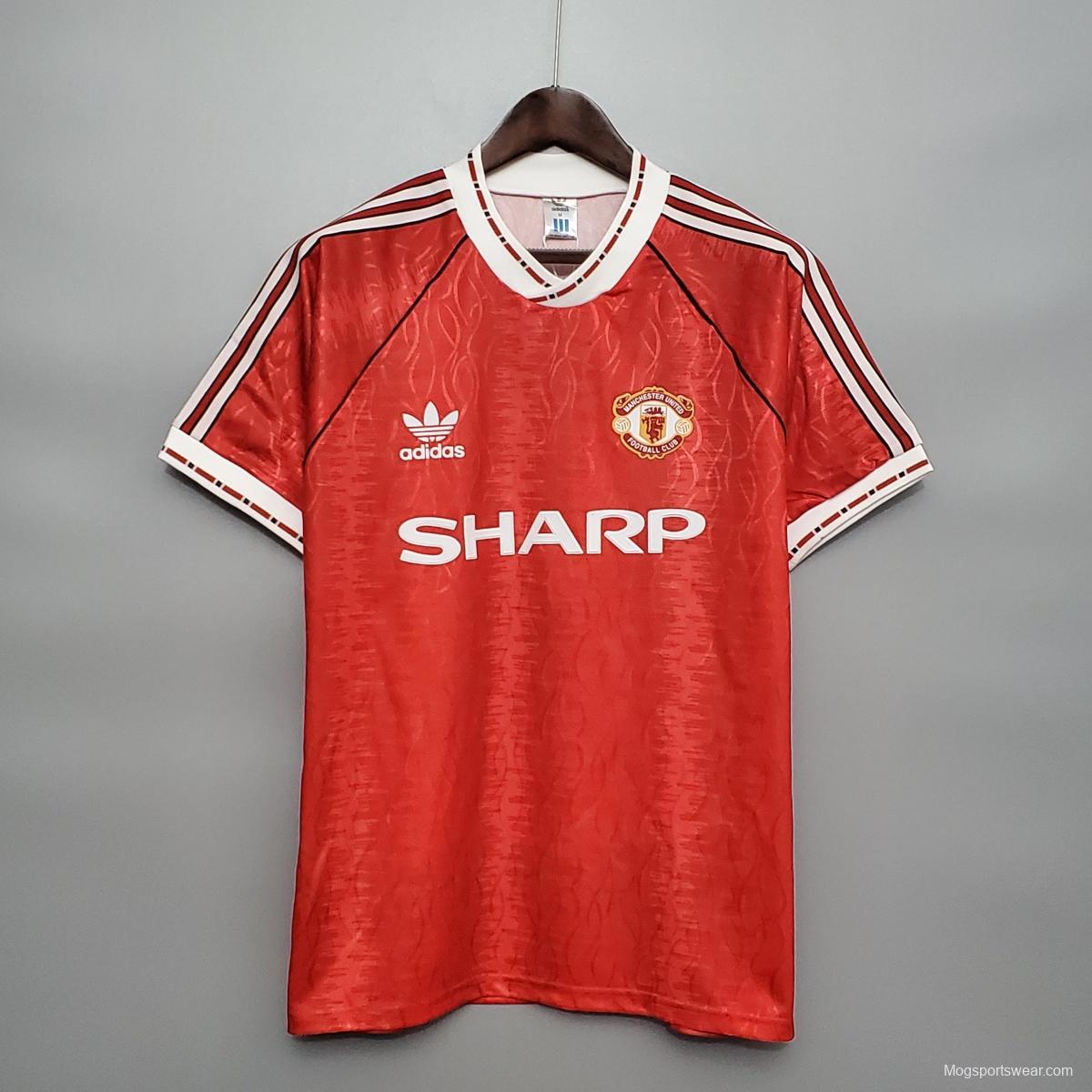 Retro 90/92 Manchester United home Soccer Jersey