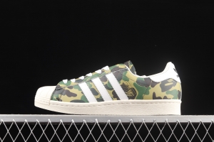 BAPE x Adidas Superstar 80s GZ8981 Darth ape-man co-named shell full head casual board shoes