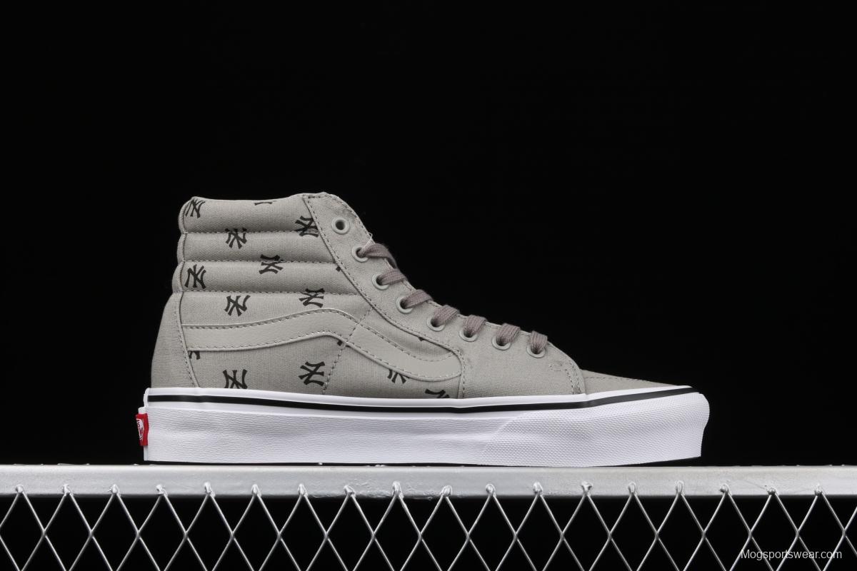 Vans Sk8-Hi Vlt Lx YaNIKEes Yankees co-branded high-top casual canvas shoes VN0A4CS5W43