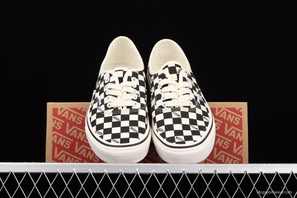 Vans Authentic black and white checkerboard shoes with low heels VN0A54F241J