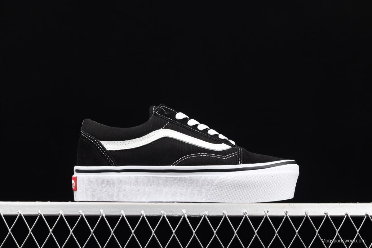 Vans Old Skool Platform classic OS black and white thick-soled low-upper shoes VN0A3B3UY28