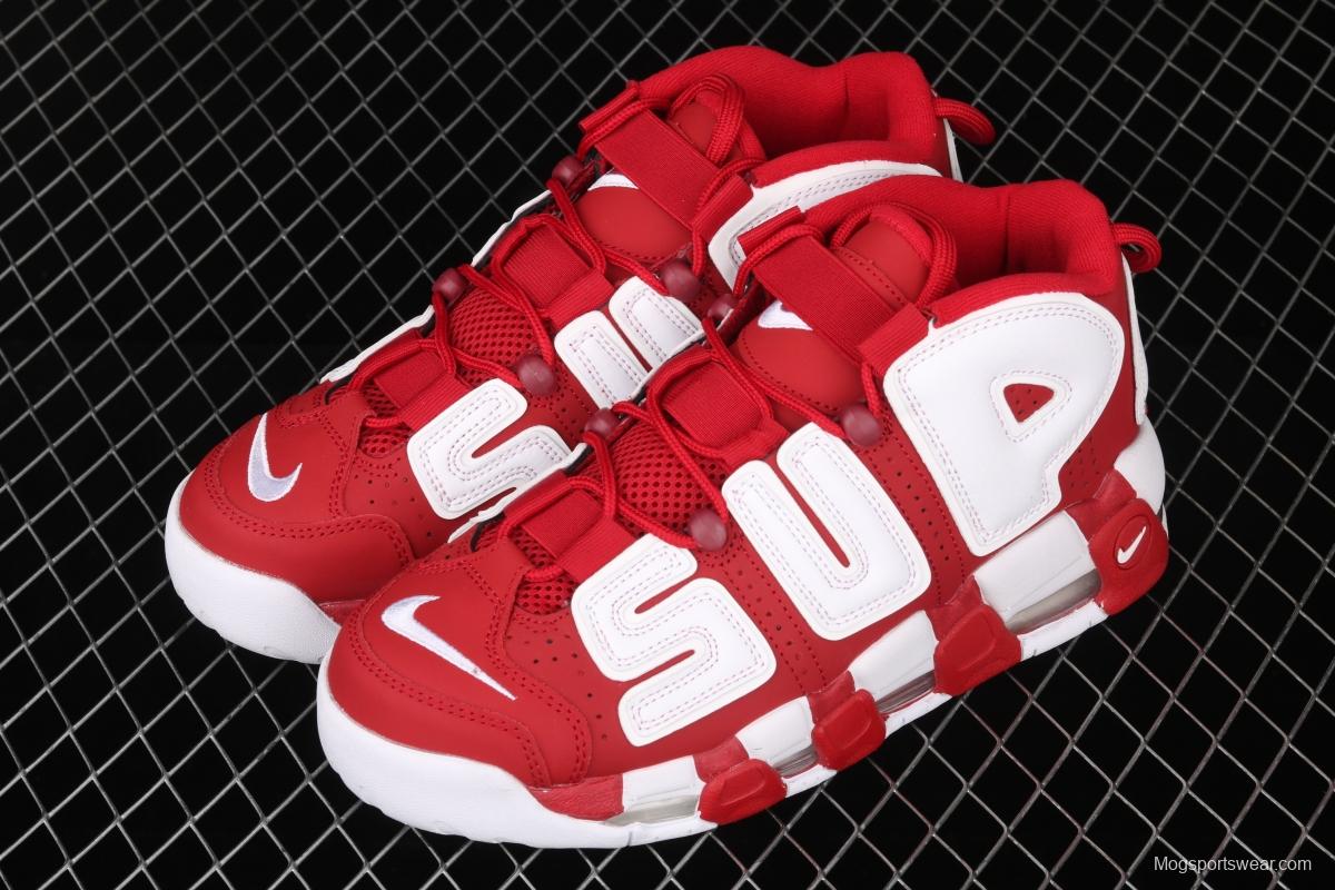 Supreme x NIKE Air More Uptempo co-signed AIR classic high street leisure sports basketball shoes 902290-600