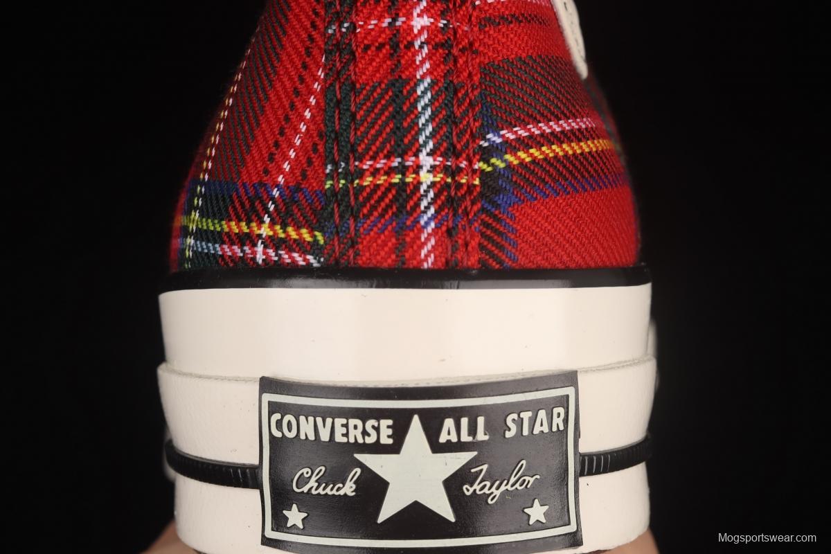 Converse Chuck 1970's Converse Christmas red checkered high-top casual board shoes 169257C