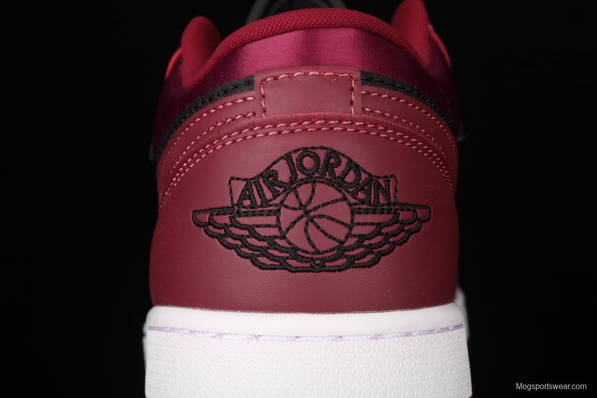 Air Jordan1 Low Black Wine Red Metal Flying Wings reverse low Top Basketball shoes DB6491-600