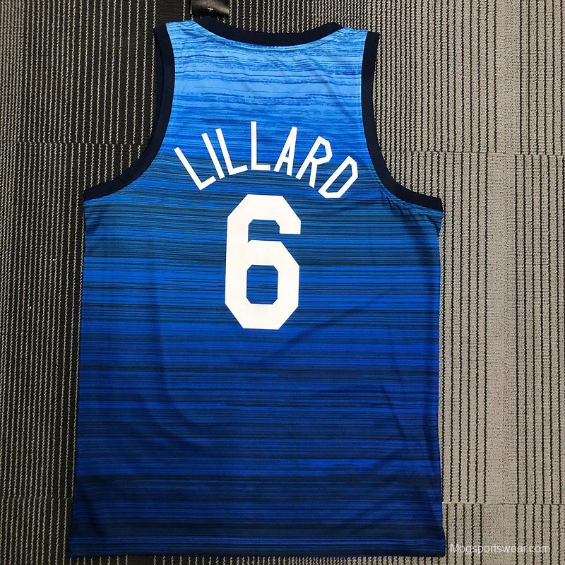 Thai Version Men's Damian Lillard Navy USA Basketball Player Jersey