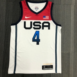 Thai Version Men's Bradley Beal White USA Basketball Player Jersey