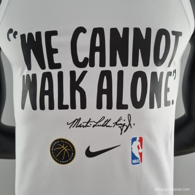 2022 Nike White Vest Shirts "We Can Not Walk Alone" #K000188