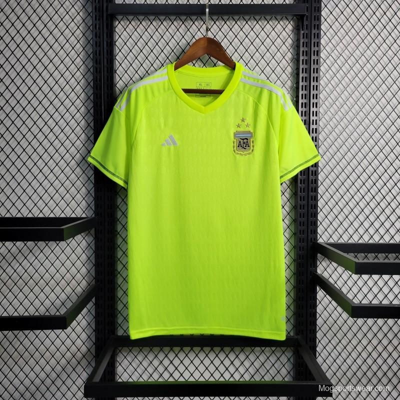 3 Star 2023 Argentina Grass Green Goalkeeper Jersey