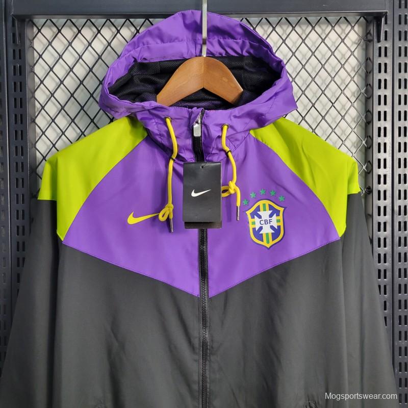 2022 Brazil Black Purple Windbreaker