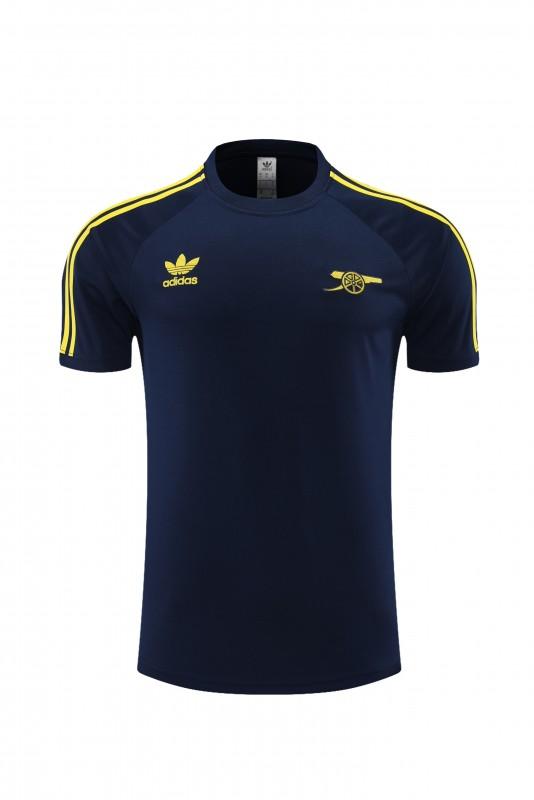 23/24 Arsenal Navy/Yellow Cotton Short Sleeve Jersey+Shorts