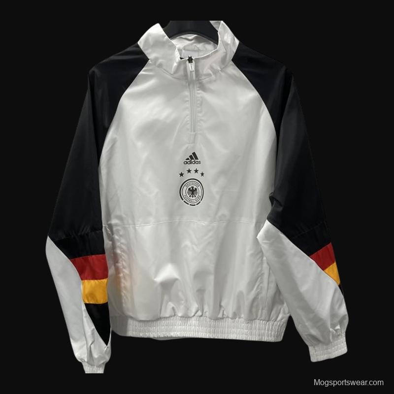 2023 Germany White half Zipper Windbreaker