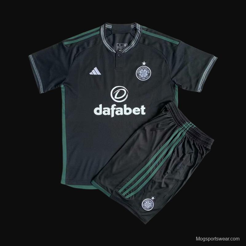 23/24 Kids Celtic Away Black Jersey