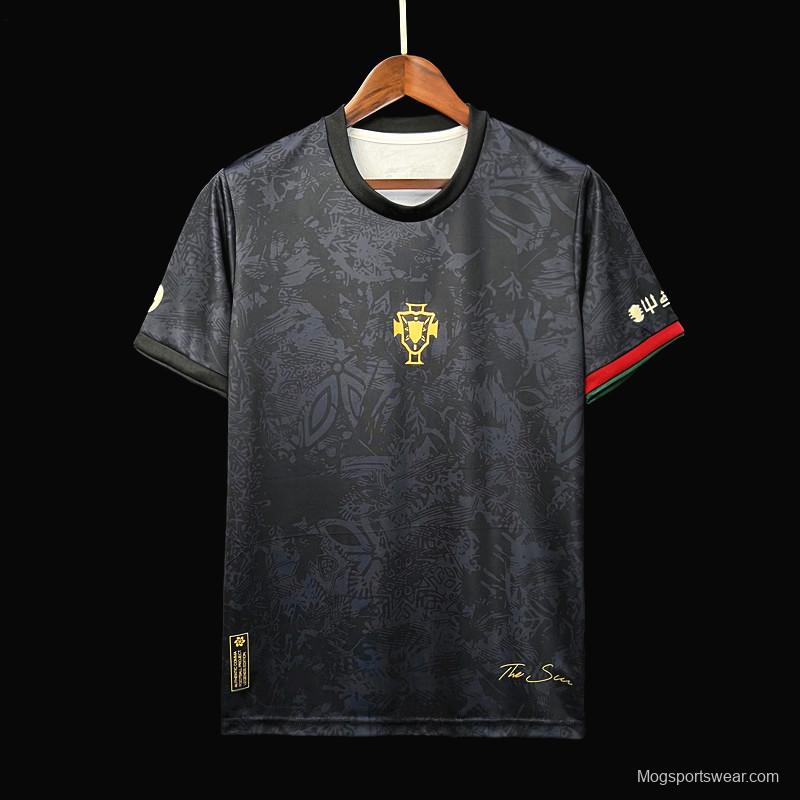 2023 Portugal Black Comma Football THE SIU Ronaldo JERSEY