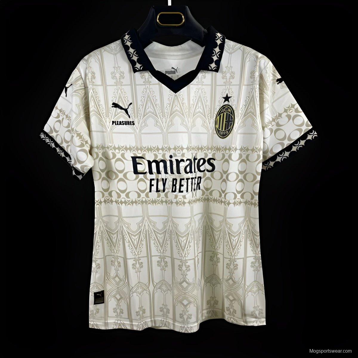 23/24 Women AC Milan x PLEASURES Forth White Jersey